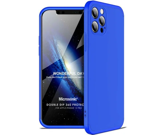 Пластикова накладка GKK LikGus 360 градусів (opp) для Apple iPhone 12 Pro (6.1 ") Синій