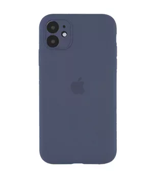 Чехол Silicone Case Full Camera Protective (AA) для Apple iPhone 12 (6.1") Серый / Lavender Gray