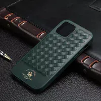 Кожаный чехол Polo Santa Barbara для Apple iPhone 12 Pro / 12 (6.1") Green