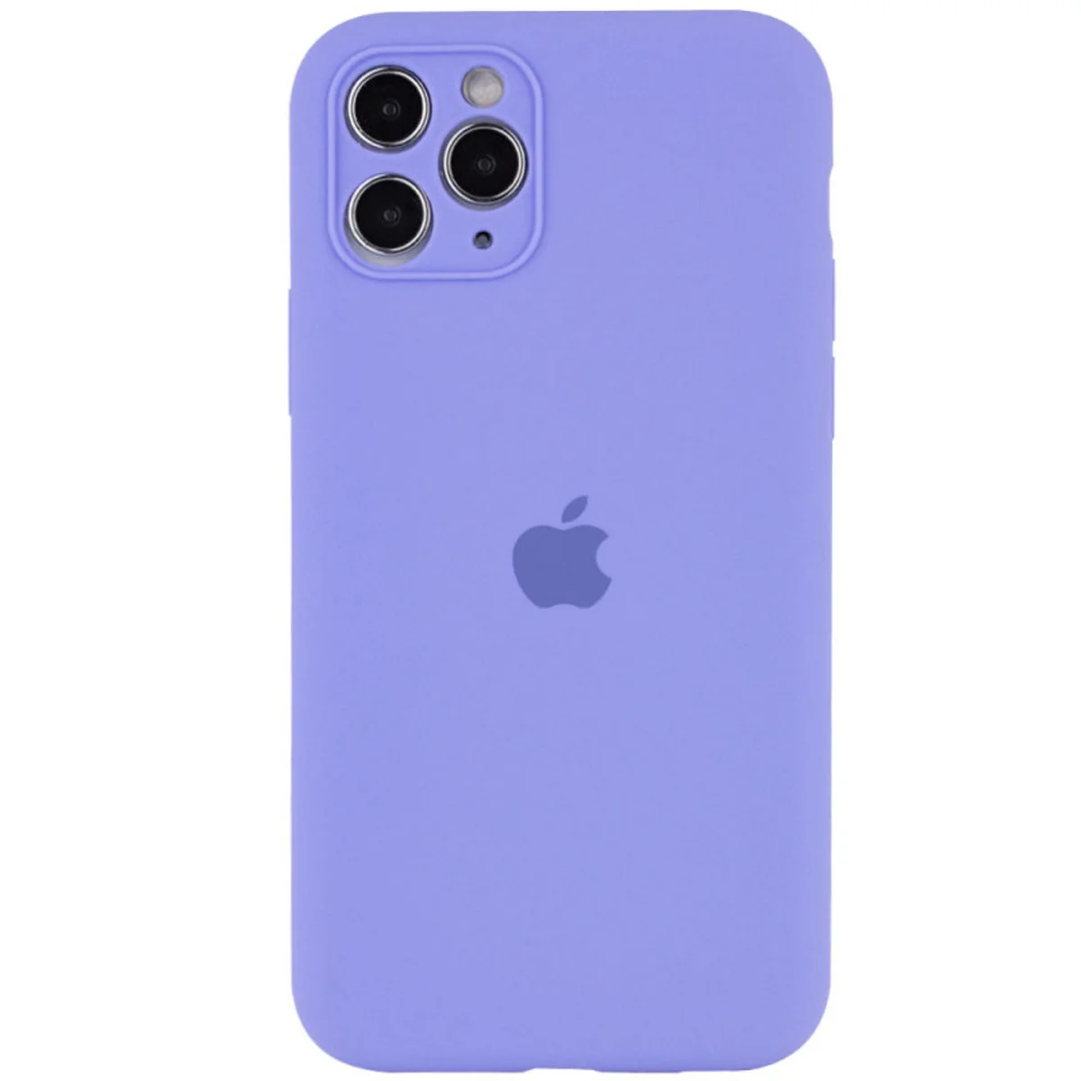 Чехол Silicone Case Full Camera Protective (AA) для Apple iPhone 12 Pro (6.1") Сиреневый / Dasheen / PVH