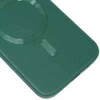 Кожаный чехол Bonbon Leather Metal Style with MagSafe для Apple iPhone 12 Pro / 12 (6.1") Зеленый / Pine green