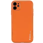 Кожаный чехол Xshield для Apple iPhone 12 (6.1") Оранжевый / Apricot