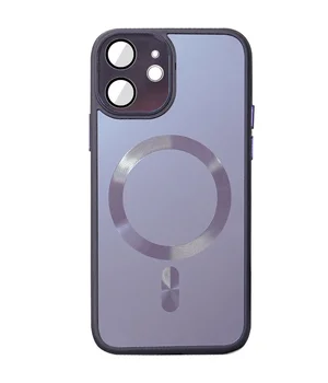 Чохол TPU+Glass Sapphire Midnight with MagSafe для Apple iPhone 12 (6.1") Фіолетовий / Deep Purple