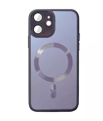 Чохол TPU+Glass Sapphire Midnight with MagSafe для Apple iPhone 12 (6.1") Фіолетовий / Deep Purple