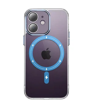 Чехол TPU+PC Colorful with MagSafe для Apple iPhone 12 (6.1") Blue