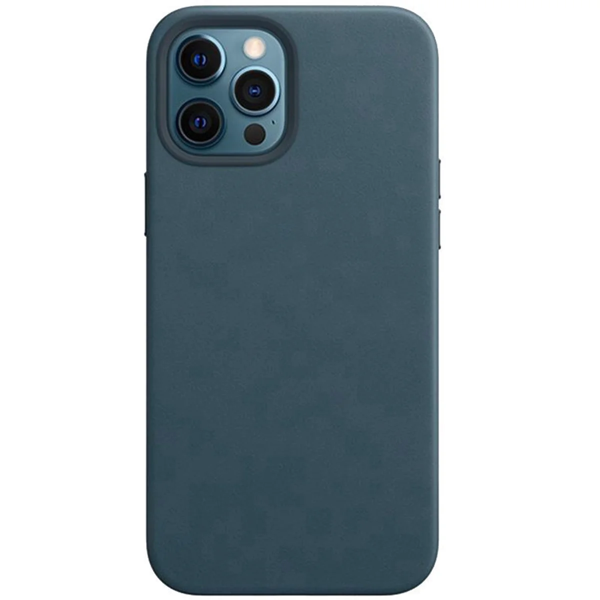 Кожаный чехол Leather Case (AAA) without Logo для Apple iPhone 12 Pro / 12 (6.1") Blue
