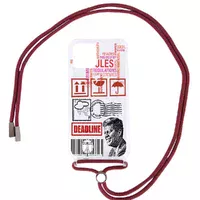 Чехол TPU Crossbody Street Style для Apple iPhone 12 Pro / 12 (6.1") Kenedy / Красно-Коричневый