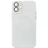 Чехол TPU+Glass Sapphire Midnight with MagSafe для Apple iPhone 12 (6.1") Белый / White