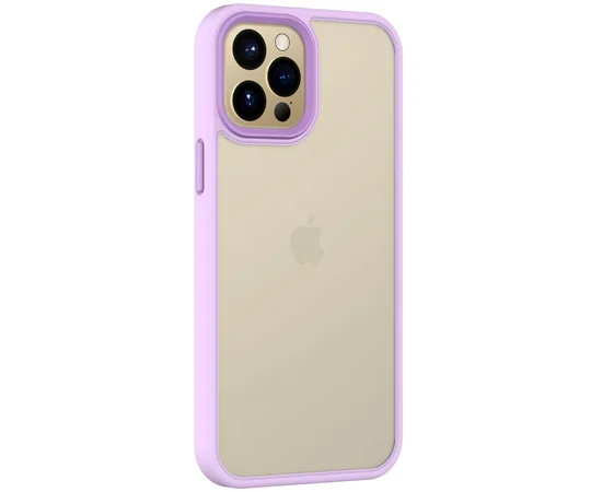 TPU+PC чехол Metal Buttons для Apple iPhone 12 Pro / 12 (6.1") Сиреневый