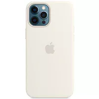 Чехол Silicone case (AAA) full with Magsafe для Apple iPhone 12 Pro / 12 (6.1") Белый / White
