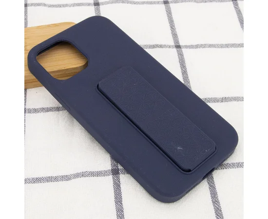 Чехол Silicone Case Hand Holder для Apple iPhone 12 Pro / 12 (6.1") Темно-синий / Midnight blue