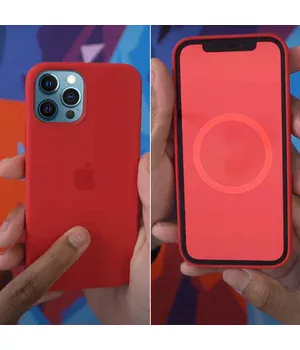 Чохол Silicone case (AAA) full with Magsafe and Animation для Apple iPhone 12 Pro / 12 (6.1 ") Червоний / Red