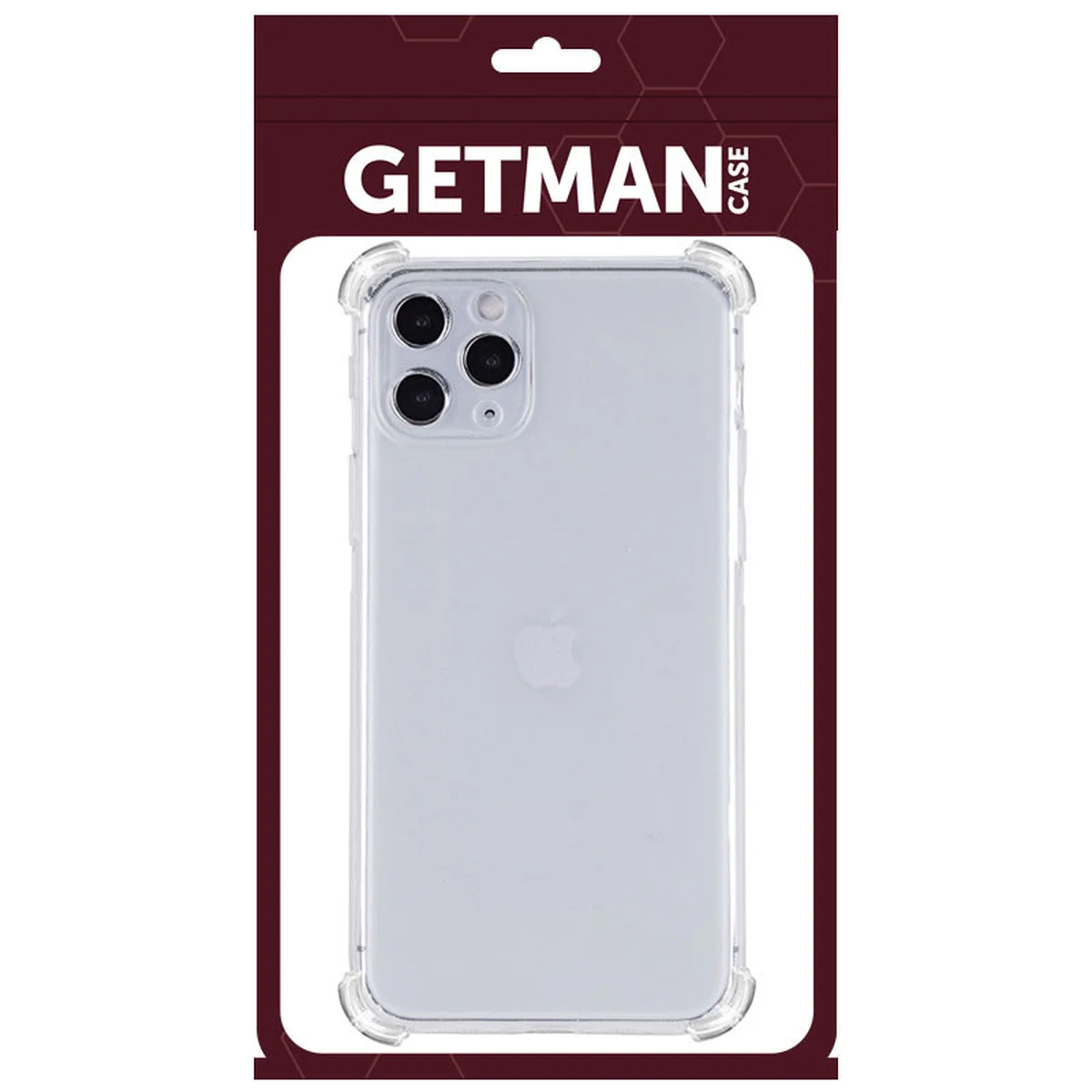 TPU чохол GETMAN Ease logo посилені кути для Apple iPhone 12 Pro (6.1 ") Прозорий / Transparent