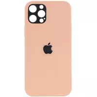 TPU+Glass чехол GLOSSY Logo Full camera для Apple iPhone 12 Pro (6.1") Розовый