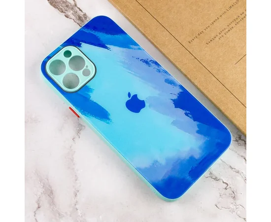Чехол TPU+Glass Impasto abstract для Apple iPhone 12 Pro (6.1") Blue