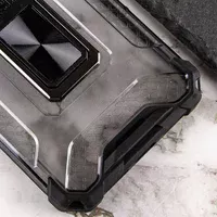 Ударопрочный чехол Transformer CrystalRing для Apple iPhone 12 Pro (6.1") Черный + Прозрачный / Черный