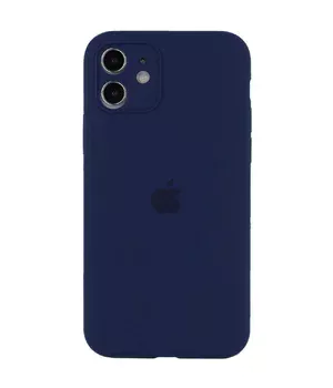 Чохол Silicone Case Full Camera Protective (AA) для Apple iPhone 12 (6.1 ") Синій / Deep navy