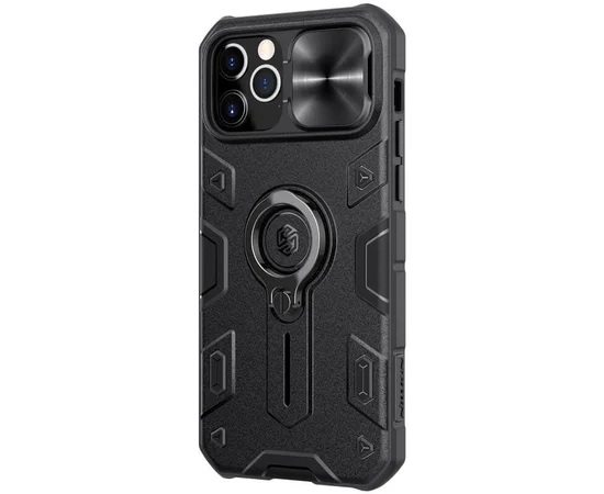 TPU+PC чехол Nillkin CamShield Armor (шторка на камеру) для Apple iPhone 12 Pro / 12 (6.1")  Черный
