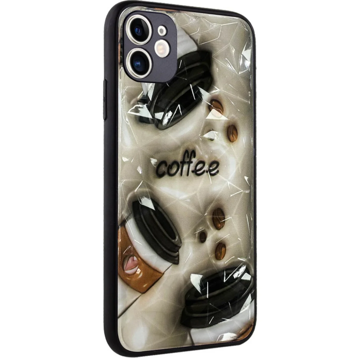 TPU+PC чехол Prisma Plushie для Apple iPhone 12 (6.1") Coffee