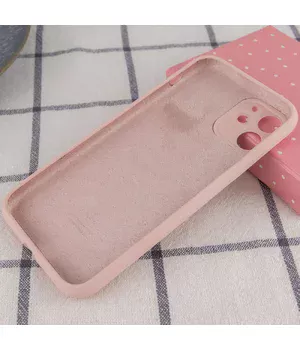 Чехол Silicone Case Full Camera Protective (AA) для Apple iPhone 12 (6.1") Розовый / Pink Sand