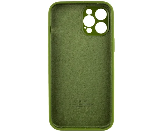 Чехол Silicone Case Full Camera Protective (AA) для Apple iPhone 12 Pro (6.1") Зеленый / Dark Olive