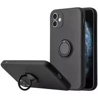 Чехол TPU Candy Ring Full Camera для Apple iPhone 12 (6.1") Черный / Black
