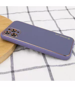 Кожаный чехол Xshield для Apple iPhone 12 Pro (6.1") Серый / Lavender Gray