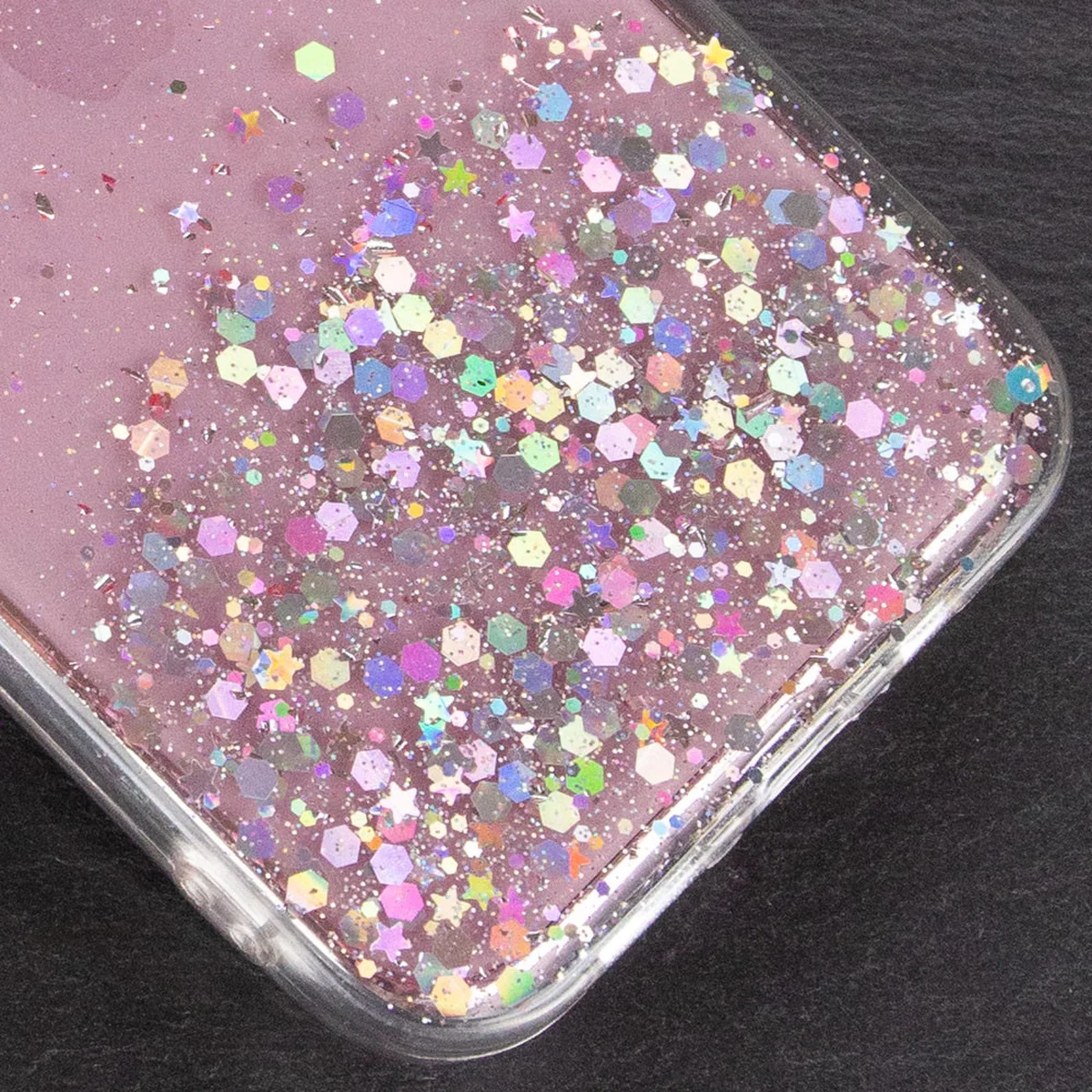 TPU чехол Star Glitter для Apple iPhone 12 Pro / 12 (6.1") Прозрачный / Розовый