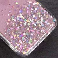 TPU чехол Star Glitter для Apple iPhone 12 Pro / 12 (6.1") Прозрачный / Розовый