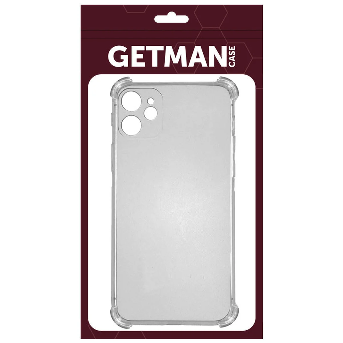 TPU чохол GETMAN Ease logo посилені кути для Apple iPhone 12 (6.1") Сірий (прозорий)