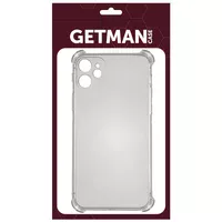 TPU чохол GETMAN Ease logo посилені кути для Apple iPhone 12 (6.1") Сірий (прозорий)