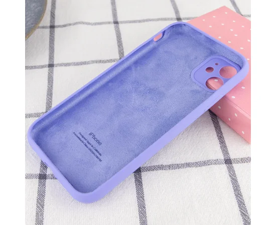 Чехол Silicone Case Full Camera Protective (AA) для Apple iPhone 12 (6.1") Сиреневый / Dasheen