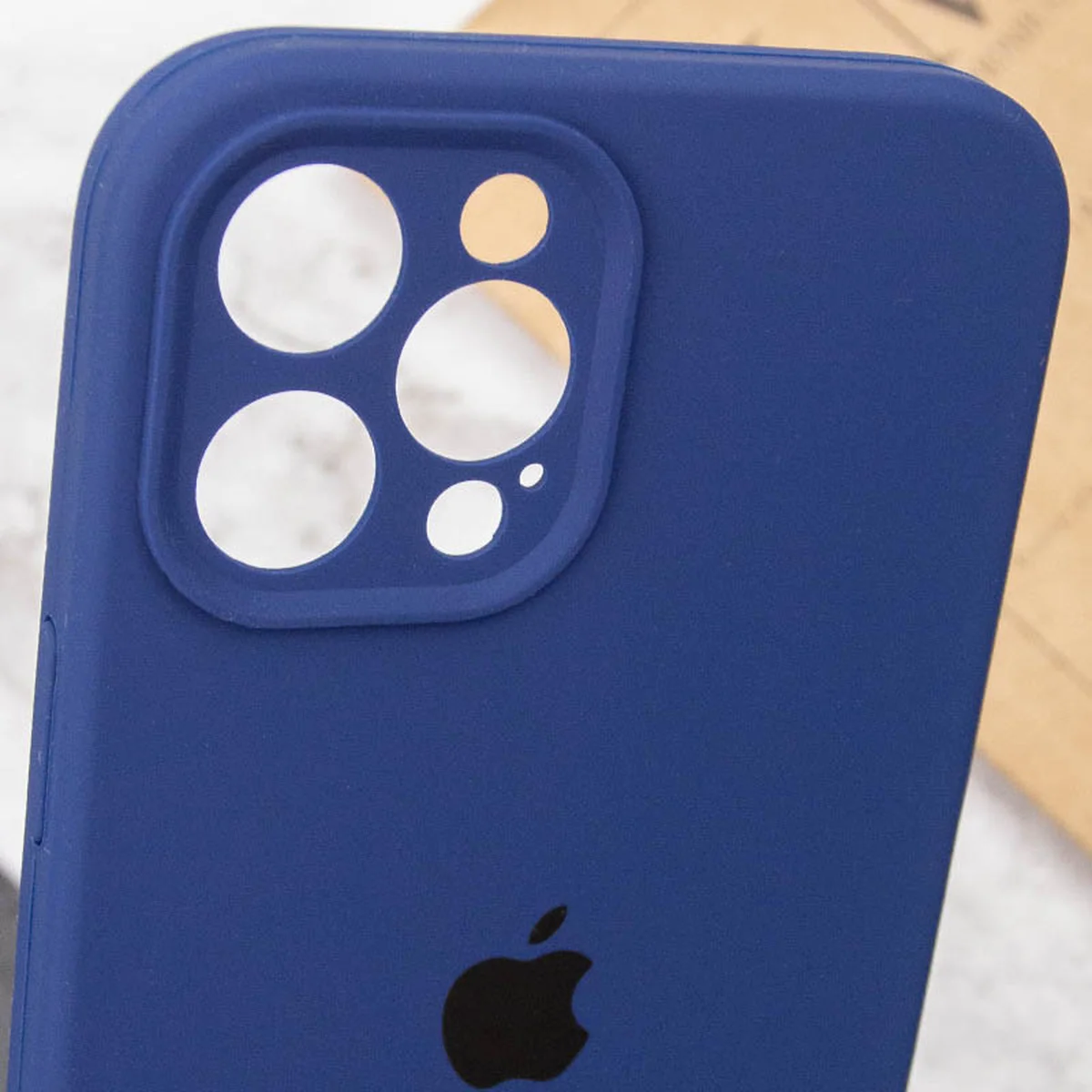 Чохол Silicone Case Full Camera Protective (AA) для Apple iPhone 12 Pro (6.1") Синій / Deep navy / PVH