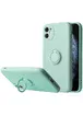 Чехол TPU Candy Ring Full Camera для Apple iPhone 12 (6.1") Бирюзовый / Ice Blue