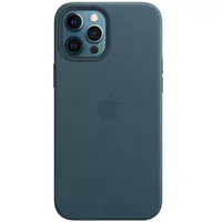 Кожаный чехол Leather Case (AAA) with MagSafe and Animation для Apple iPhone 12 Pro / 12 (6.1") Indigo Blue