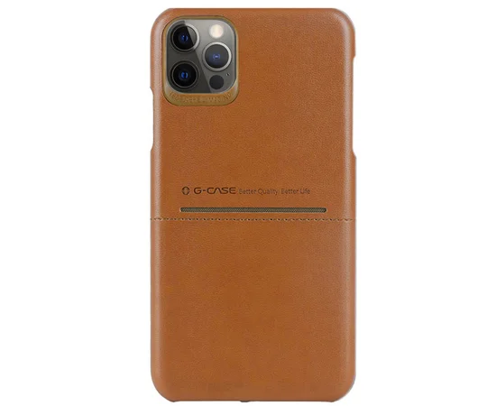 Шкіряна накладка G-Case Cardcool Series для Apple iPhone 12 Pro / 12 (6.1 ") Коричневий
