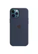 Чехол Silicone case (AAA) full with Magsafe and Animation для Apple iPhone 12 Pro / 12 (6.1") Синий / Deep navy