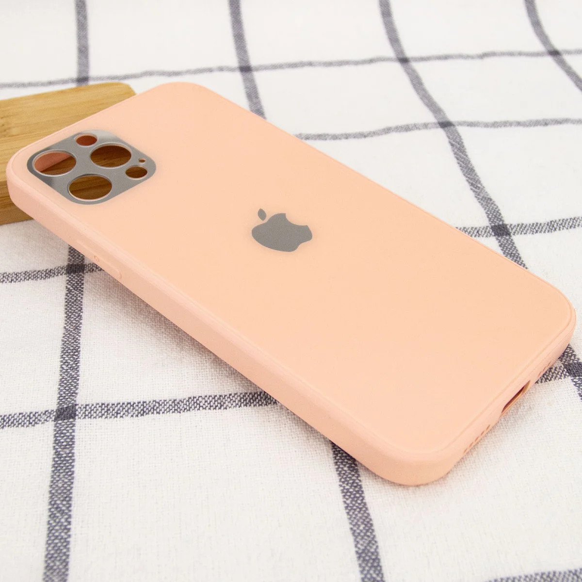 TPU+Glass чехол GLOSSY Logo Full camera для Apple iPhone 12 Pro (6.1") Розовый