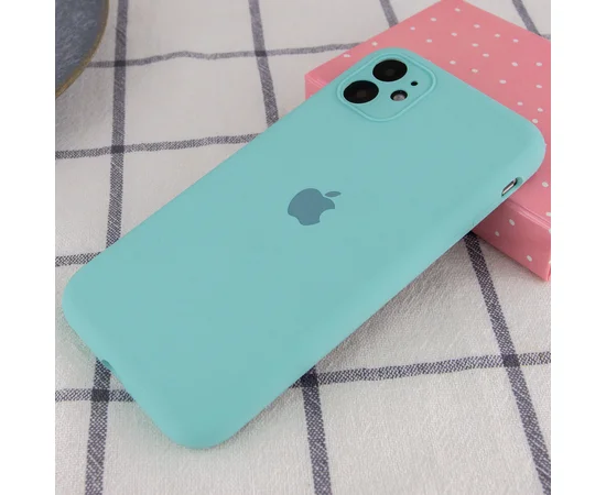 Чохол Silicone Case Full Camera Protective (AA) Apple iPhone 12 (6.1") Бірюзовий / Marine Green