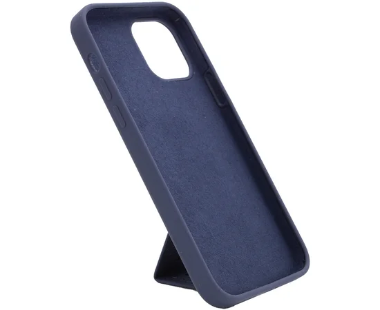 Чехол Silicone Case Hand Holder для Apple iPhone 12 Pro / 12 (6.1") Темно-синий / Midnight blue