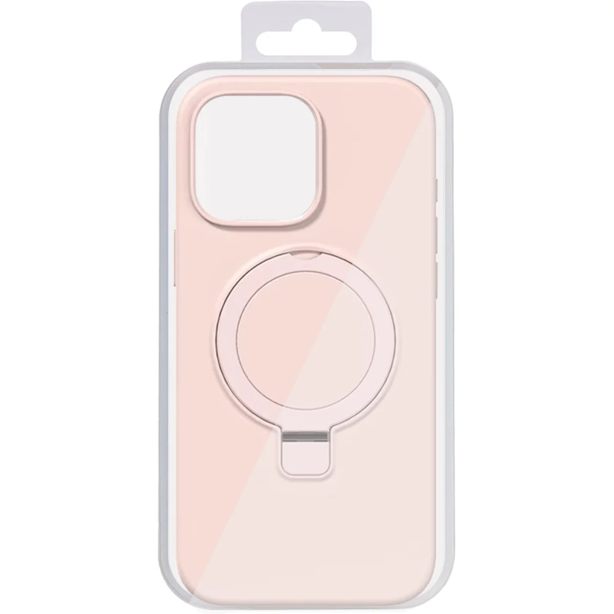 Чехол Silicone Case Full Protective NO LOGO with Ring для Apple iPhone 12 Pro / 12 (6.1") Pink