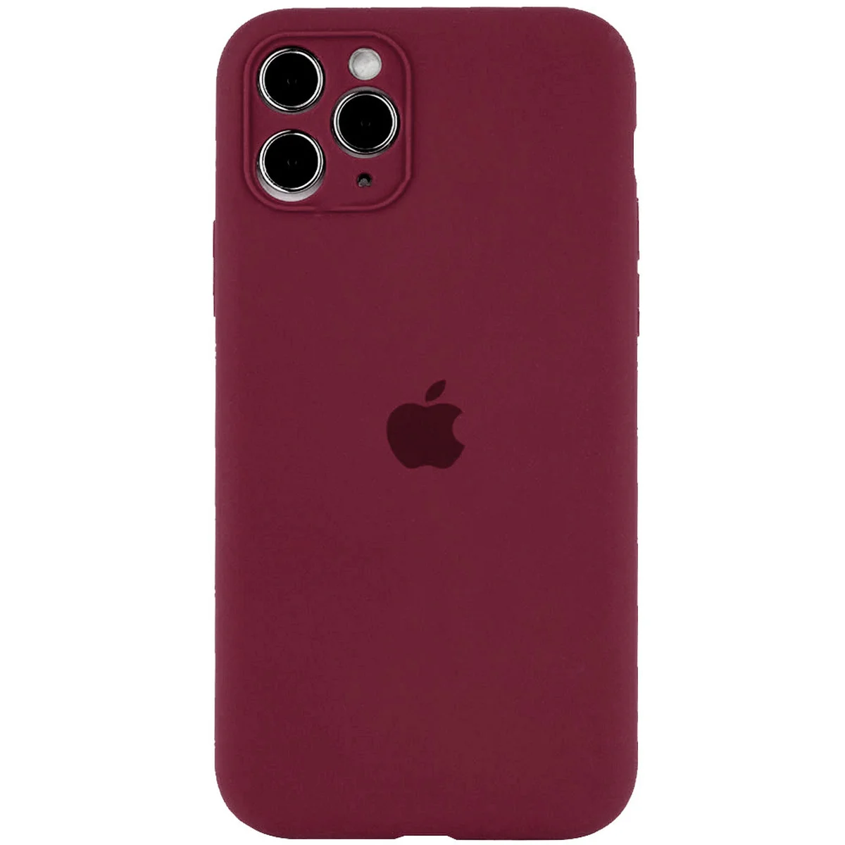 Чехол Silicone Case Full Camera Protective (AA) для Apple iPhone 12 Pro (6.1") Бордовый / Plum