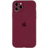 Чехол Silicone Case Full Camera Protective (AA) для Apple iPhone 12 Pro (6.1") Бордовый / Plum