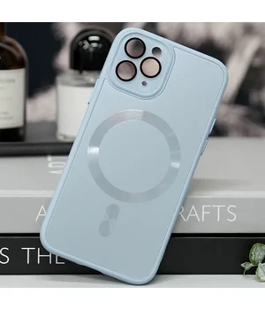 Чохол TPU+Glass Sapphire Midnight with MagSafe для Apple iPhone 12 Pro (6.1") Блакитний / Blue