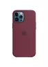 Чохол Silicone case (AAA) full with Magsafe and Animation для Apple iPhone 12 Pro / 12 (6.1 ") Бордовий / Plum