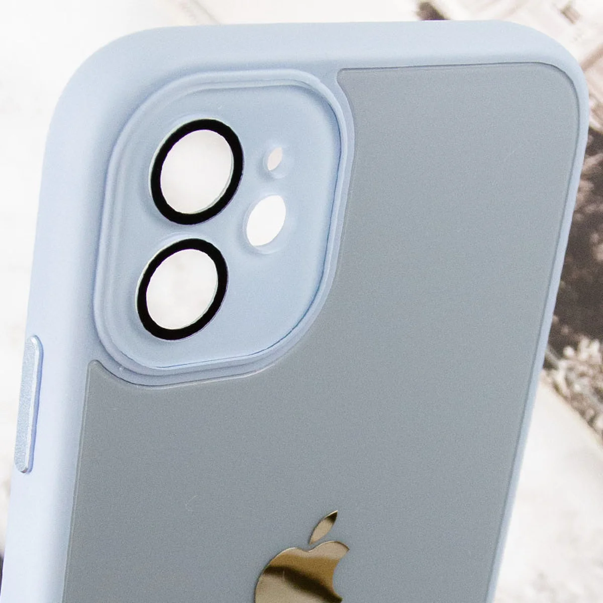 Чехол TPU+Glass Sapphire Midnight для Apple iPhone 12 (6.1") Голубой / Blue