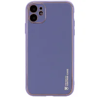 Кожаный чехол Xshield для Apple iPhone 12 (6.1") Серый / Lavender Gray