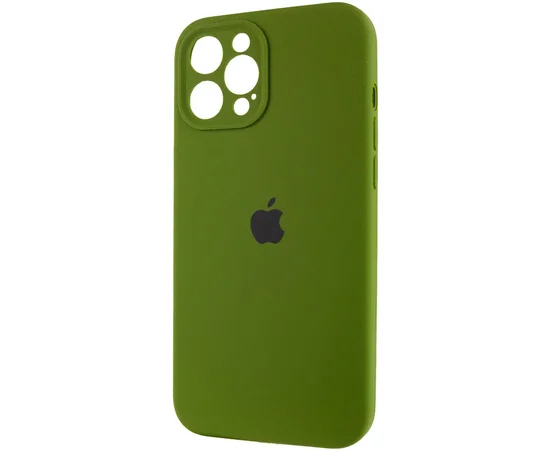 Чехол Silicone Case Full Camera Protective (AA) для Apple iPhone 12 Pro (6.1") Зеленый / Dark Olive
