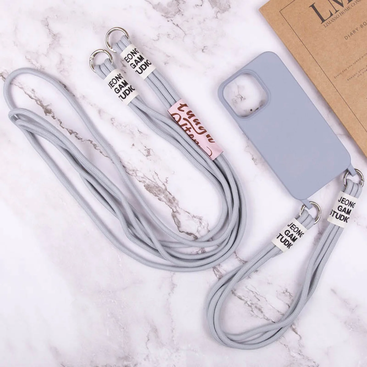 Чехол TPU two straps California для Apple iPhone 12 Pro / 12 (6.1") Серый / Stone