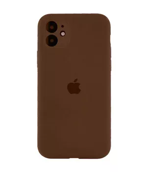 Чехол Silicone Case Full Camera Protective (AA) для Apple iPhone 12 (6.1") Коричневый / Brown